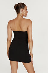 Kiya Mini Dress With Diamante Contrast - Black