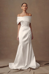 Saosire Satin Wedding Gown - White