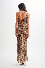 Yvonne Chiffon Maxi Skirt - Leopard Print