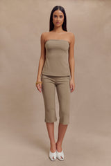 Antonia Strapless Cut Out Top - Mushroom