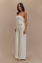 Faith Strapless Suiting Top - Ivory