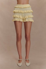 Amy Pointelle Knit Frill Bloomers - Lemon