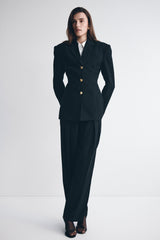 Penelope Pleated High Waisted Pants - Black