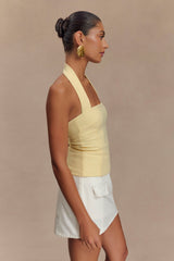 Amelita Suiting Halter Top - Pale Lemon