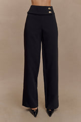 Lindie Straight Leg Suiting Pants - Black