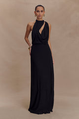 Galia Cowl Neck Maxi Dress - Black
