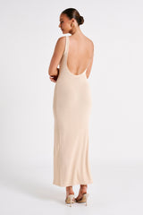 Maxine Sheer Knit Maxi Dress - Wheat