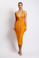 Lila Diamante Rope Midi Dress - Mandarin