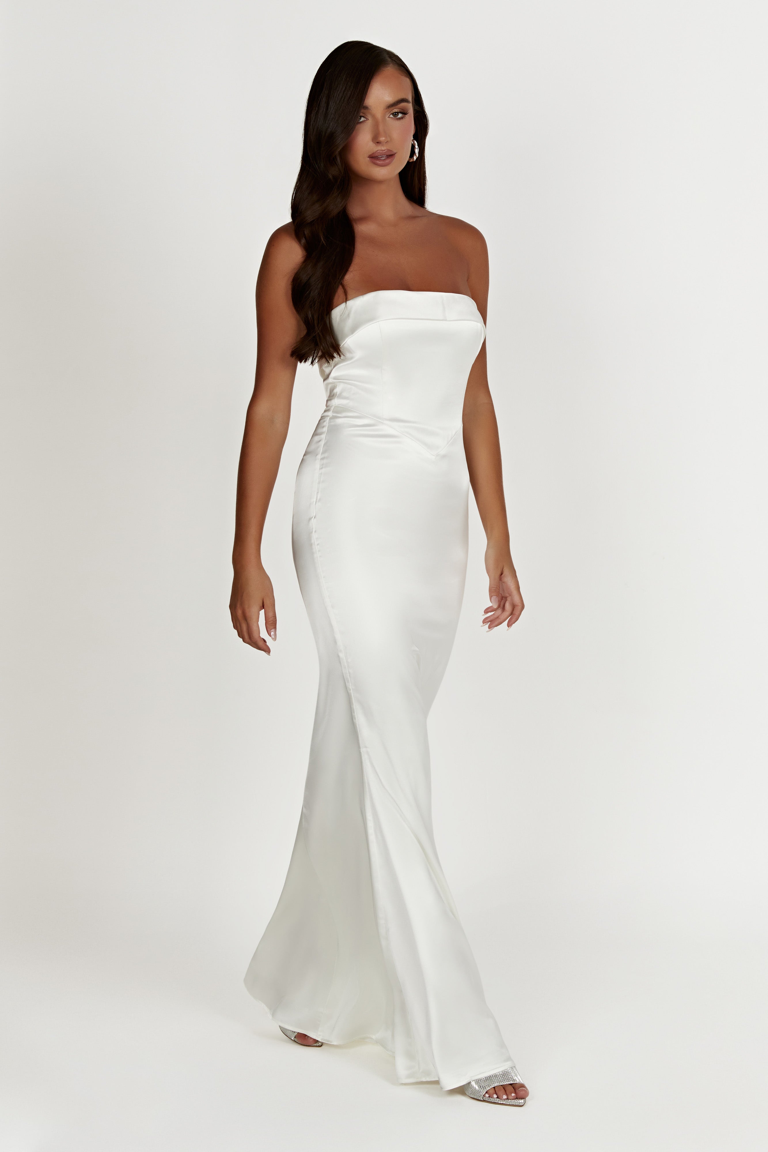 Kaitlin Strapless Gown - White
