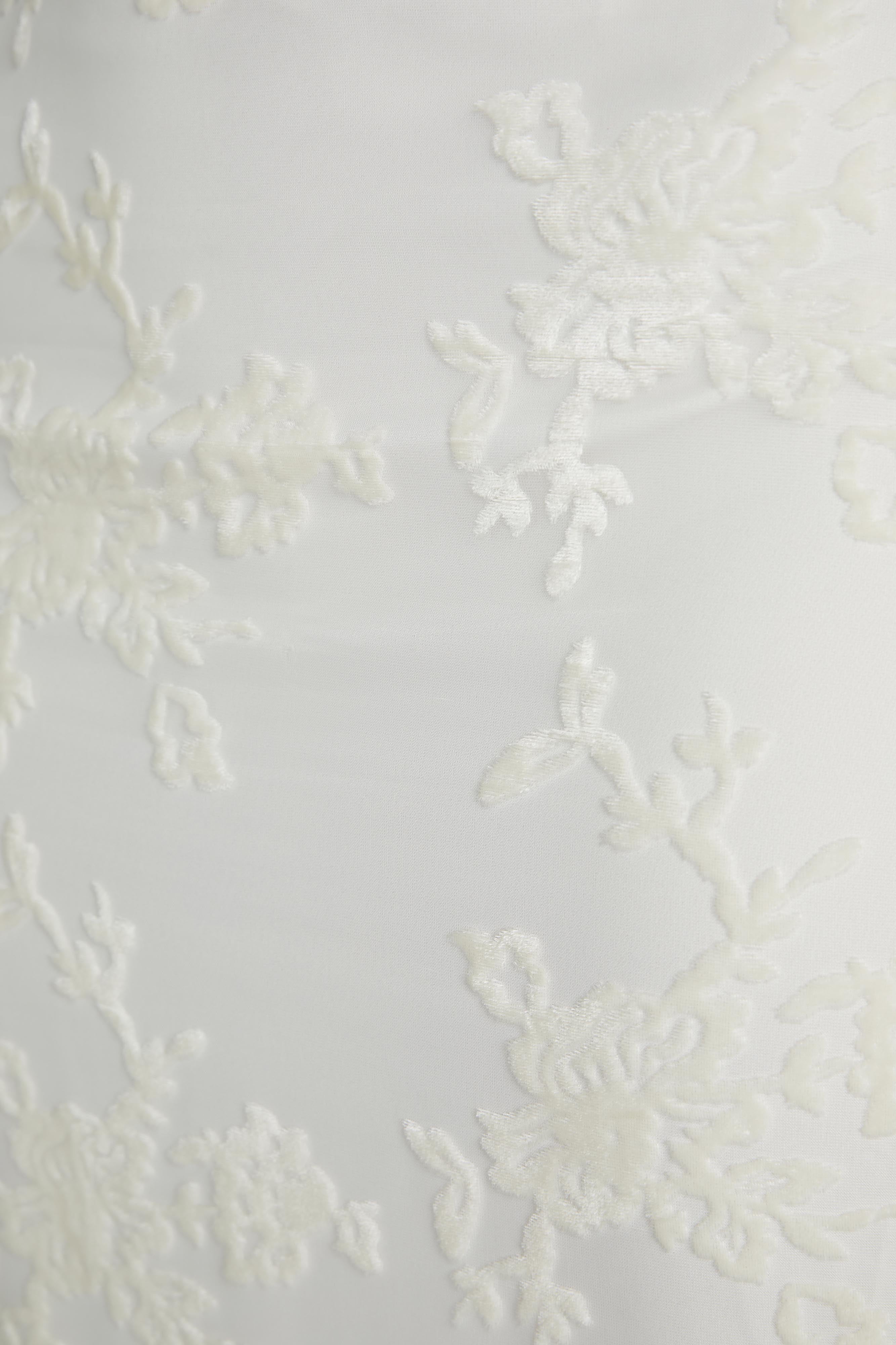 Mona Burnout Velvet Cowl Back Top - White