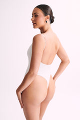Leah Recycled Nylon Backless Bodysuit - White