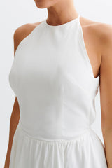Carolina Cotton Halter Mini Dress - White