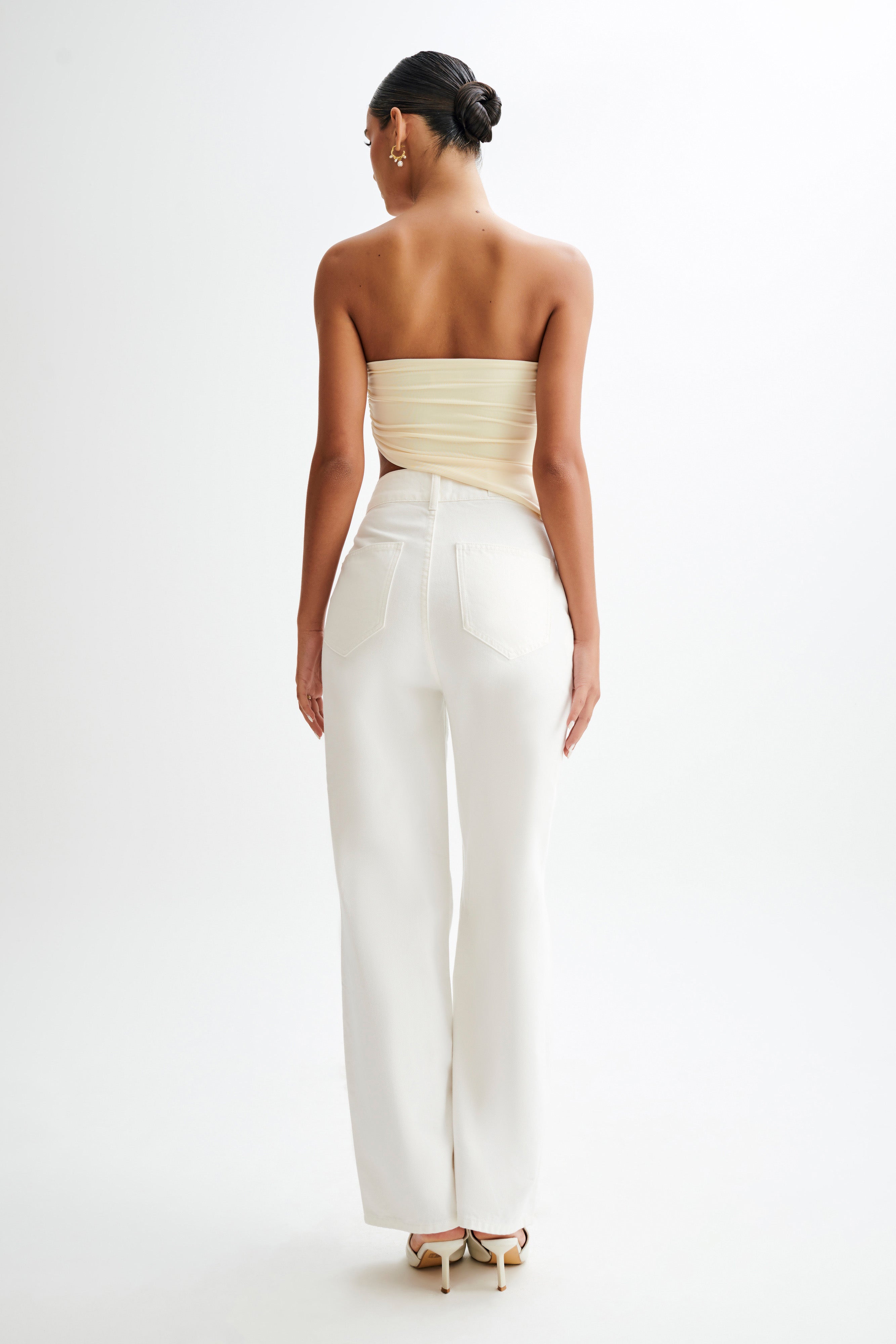 Donata Slinky Strapless Top - Lemon Sherbet