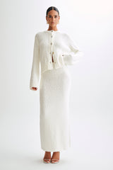 Moira Boucle Maxi Skirt - White