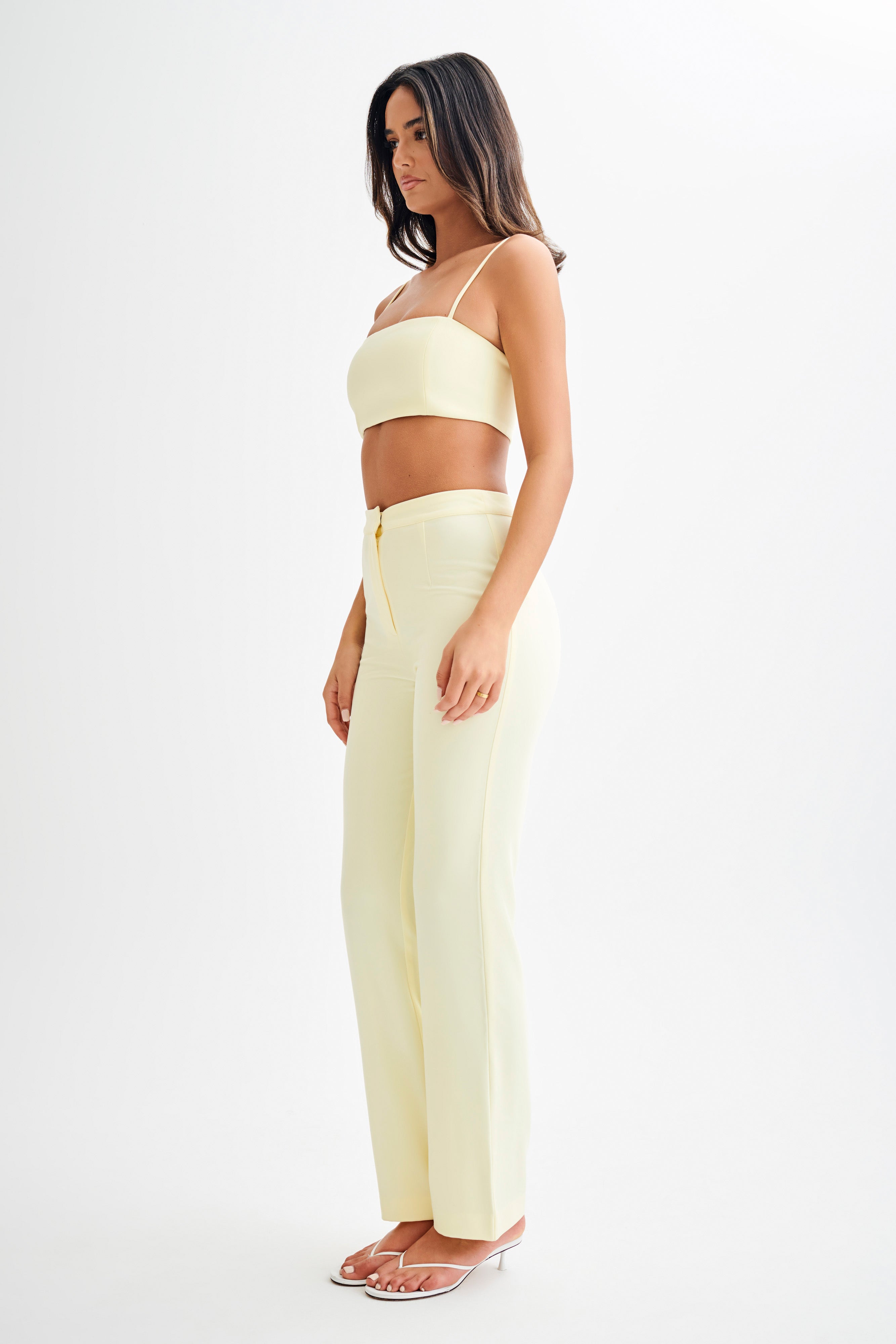 Perry Suiting Crop Top - Pastel Lemon