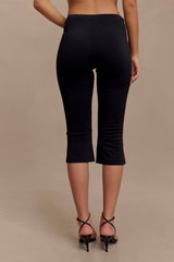 Layla Flared Crepe Capri Pants - Black