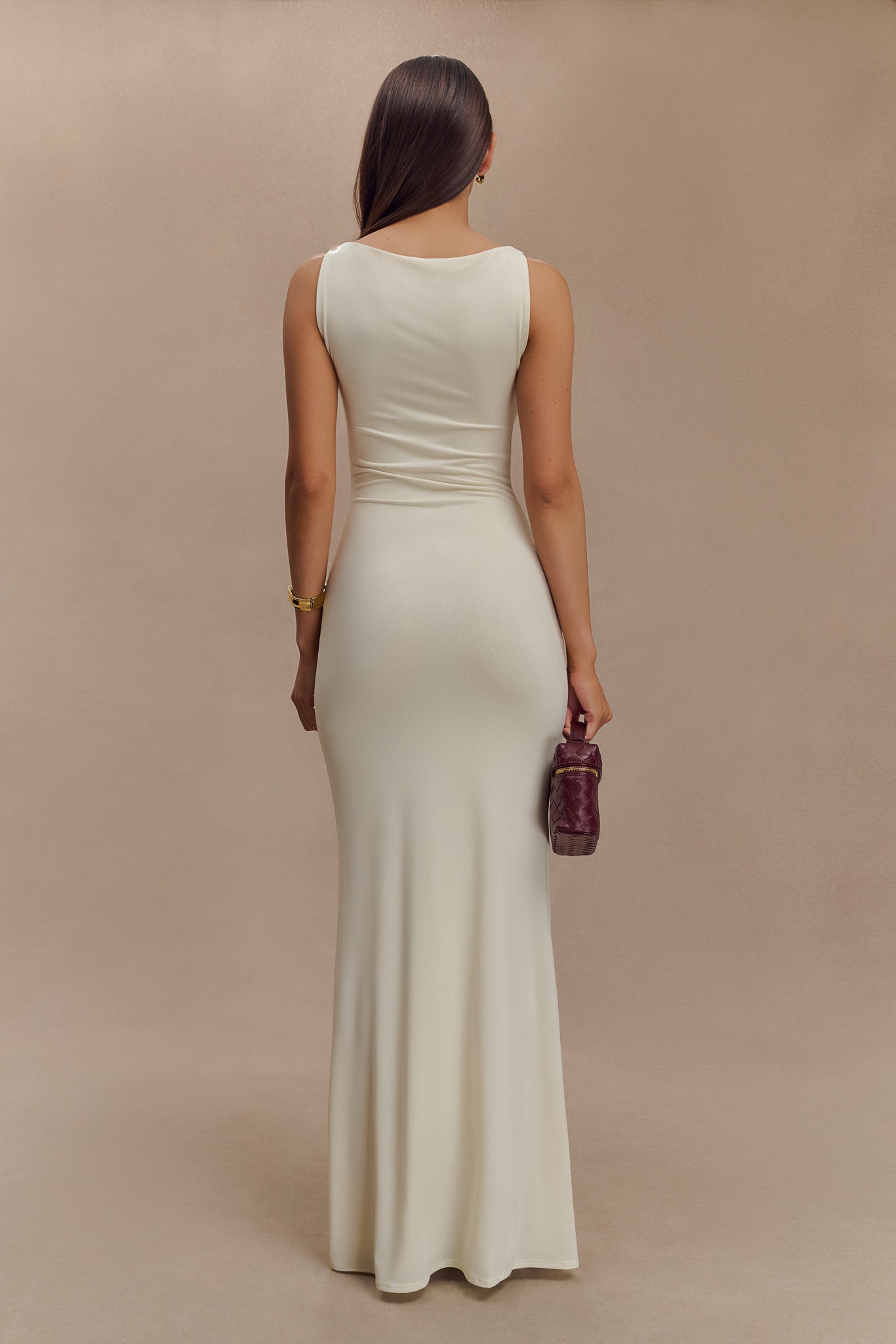 Tarna Sleeveless Slinky Maxi Dress - Bone