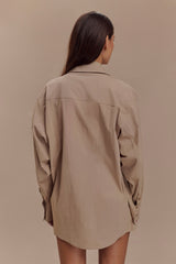 Campbell Cotton Oversized Shirt - Sand