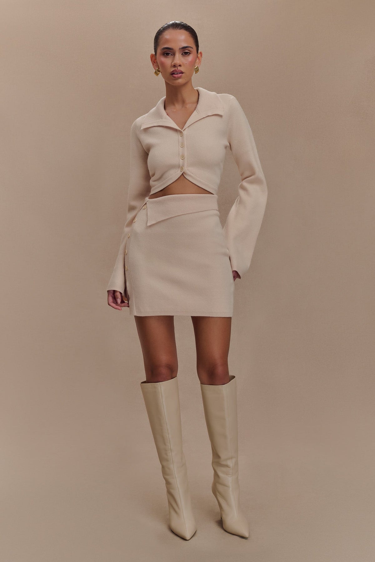 Annabelle Knit Mini Skirt - Cream