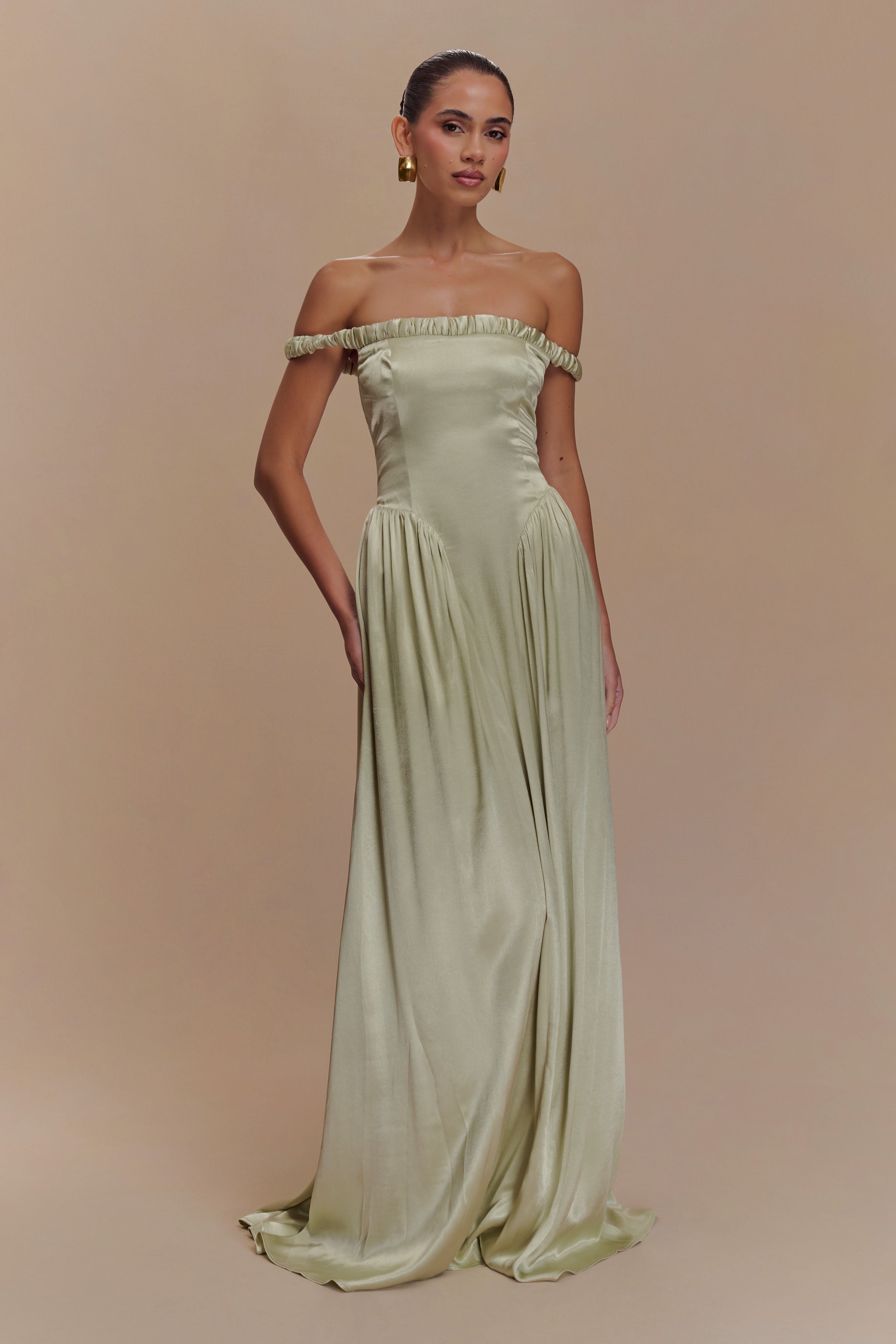 Coco Dropped Waist Maxi Dress - Sage