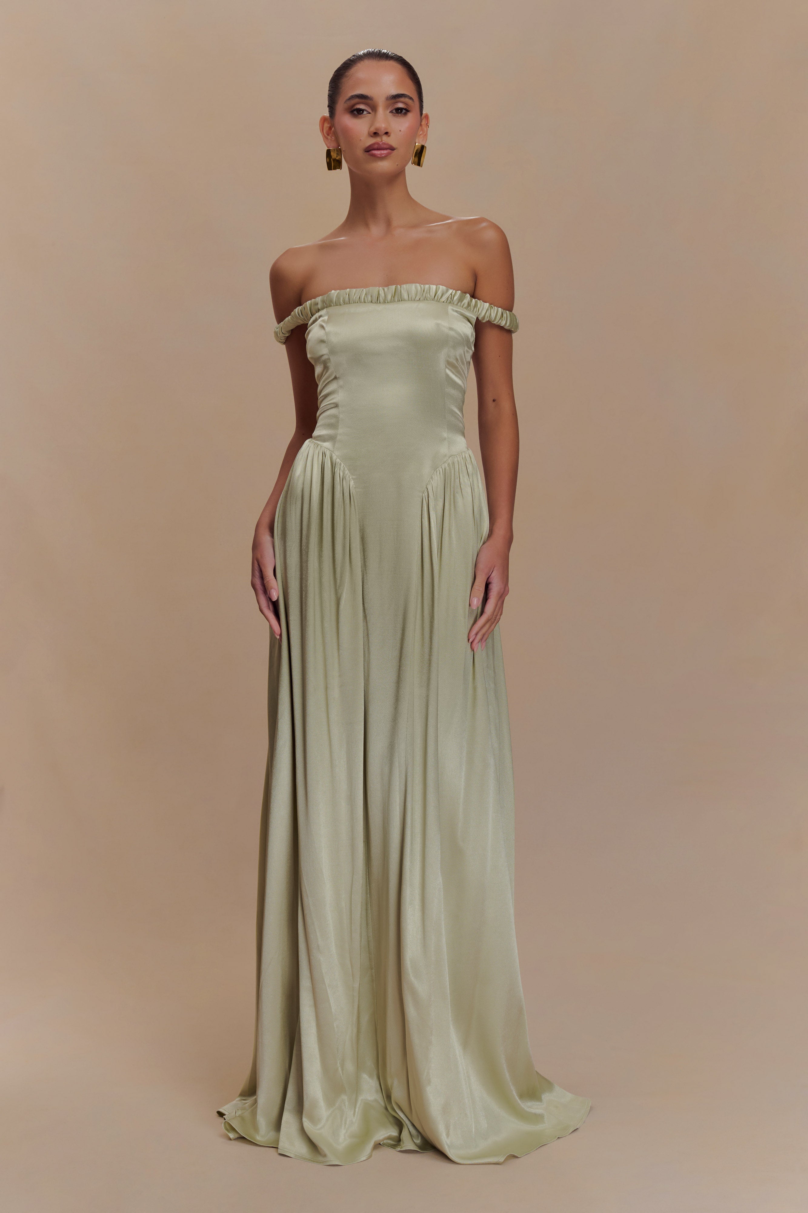 Coco Dropped Waist Maxi Dress - Sage