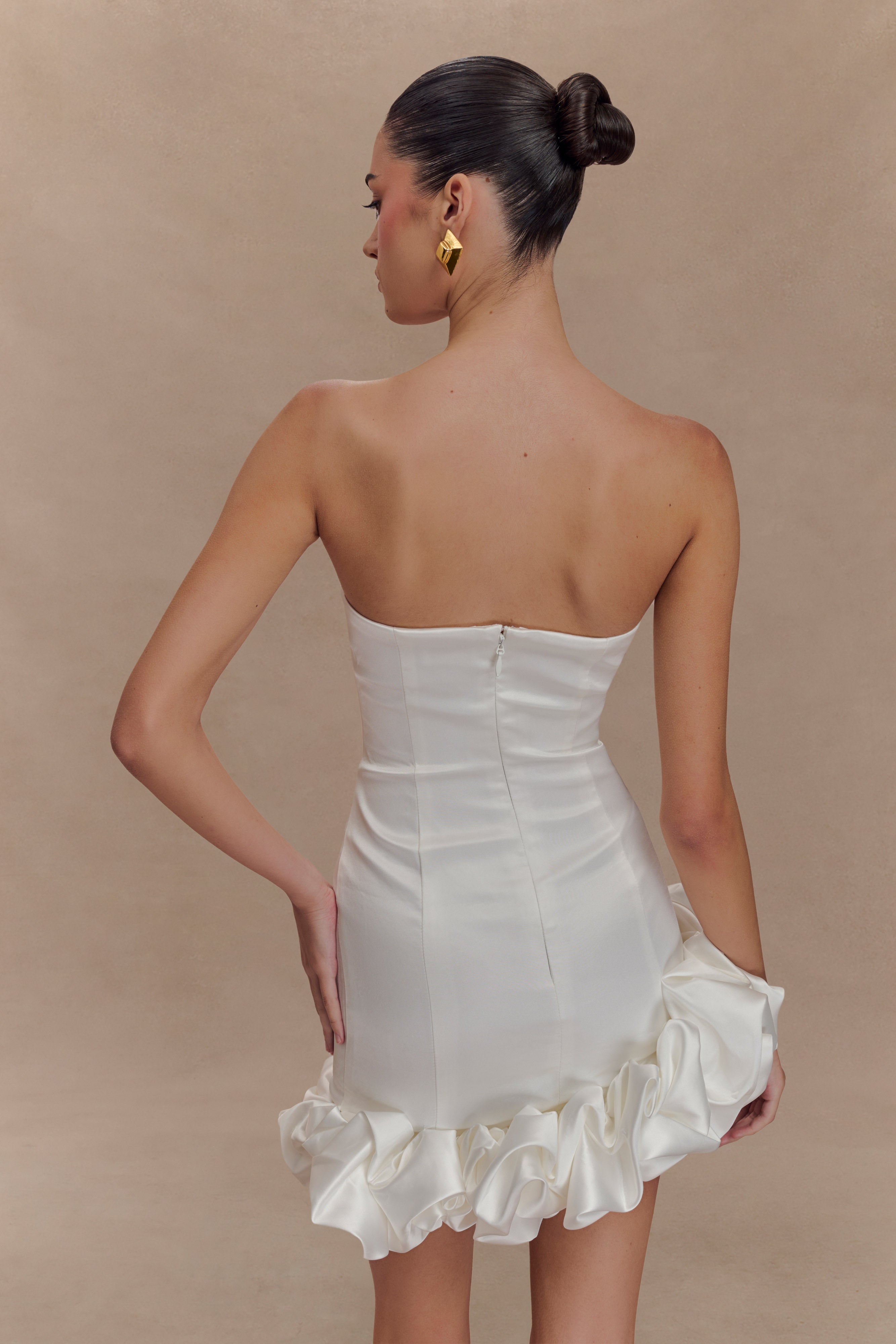 Alba Bubble Mini Dress - White