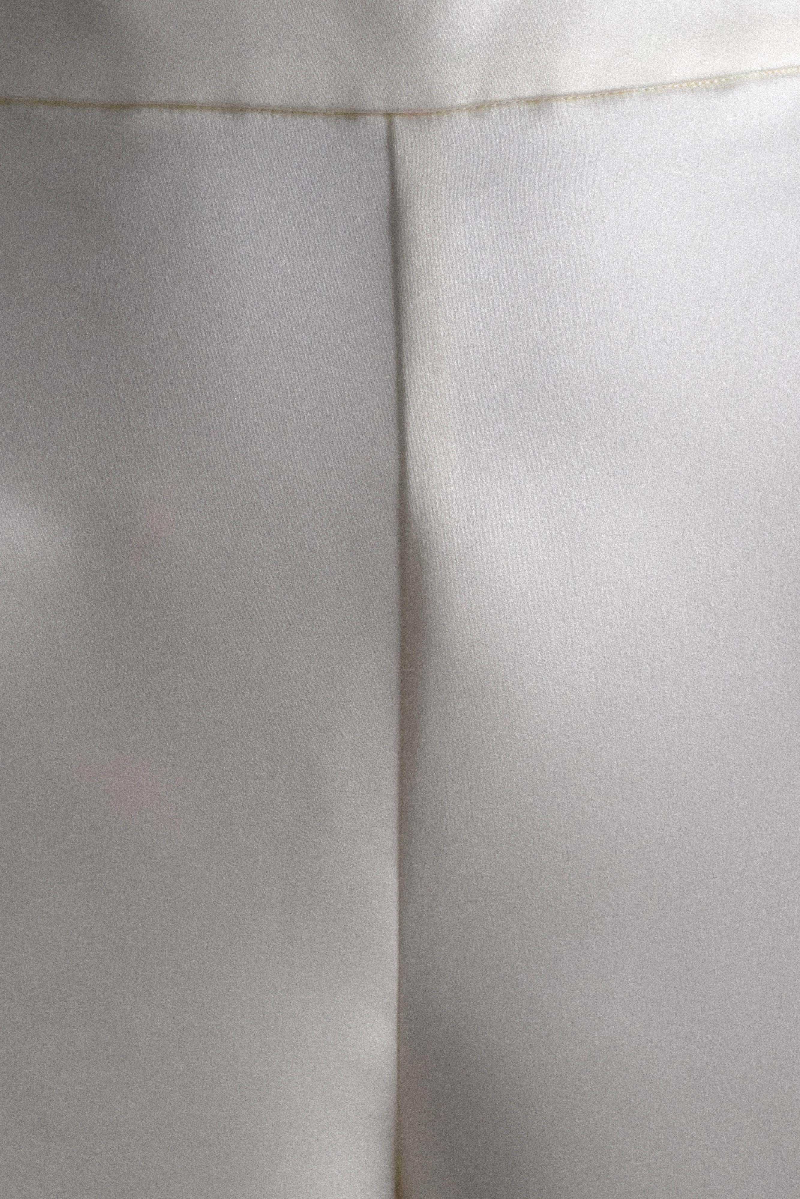 Ada Satin Straight Leg Pant - Ivory