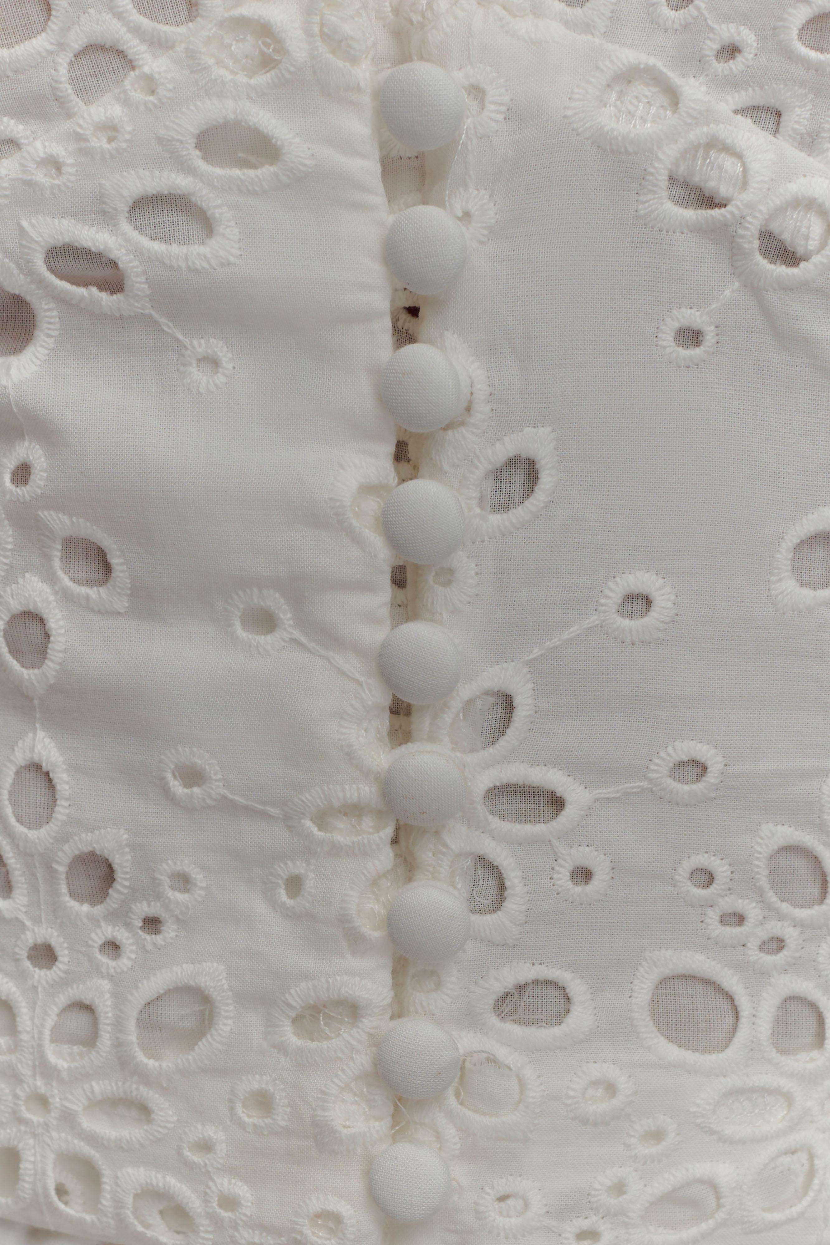 Arla Sleeveless Broderie Top - White