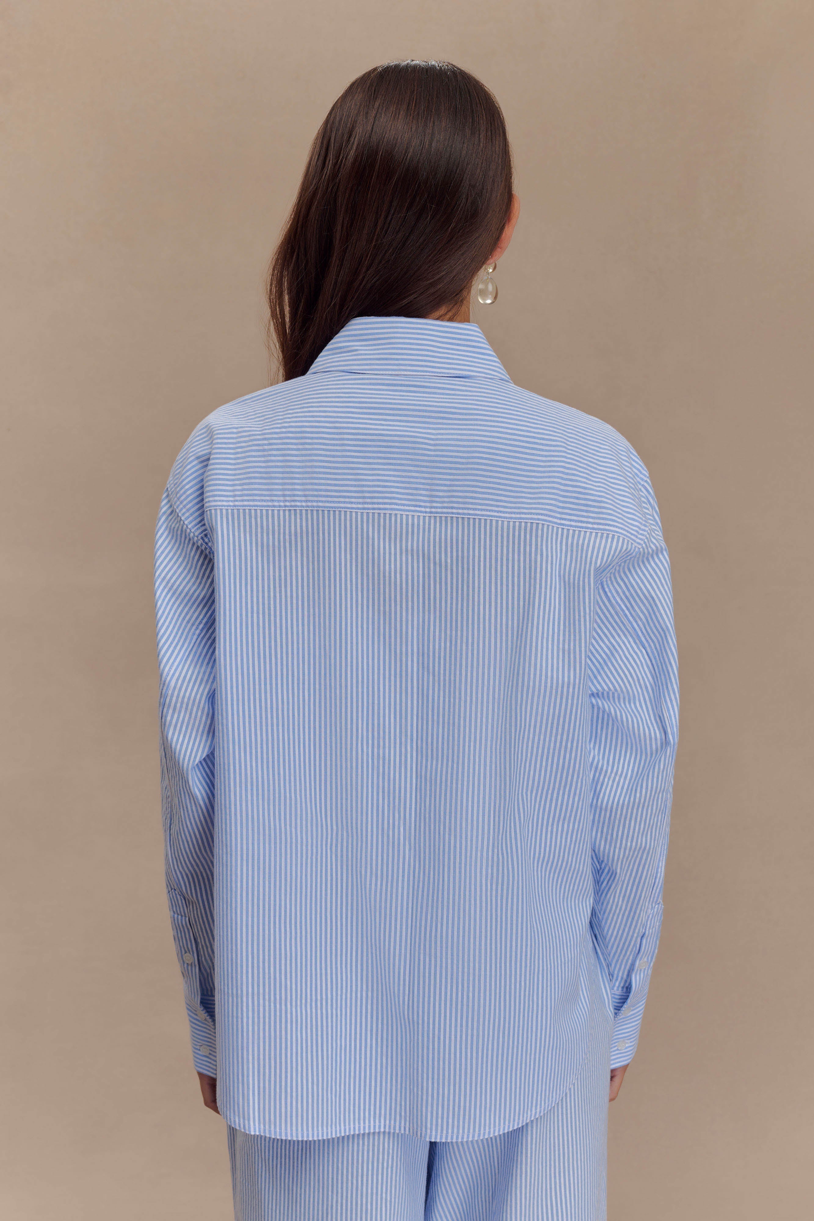 Hansen Oversized Shirt - Blue Pinstripe