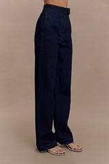Rayne Wide Leg Denim Jeans - Indigo Blue