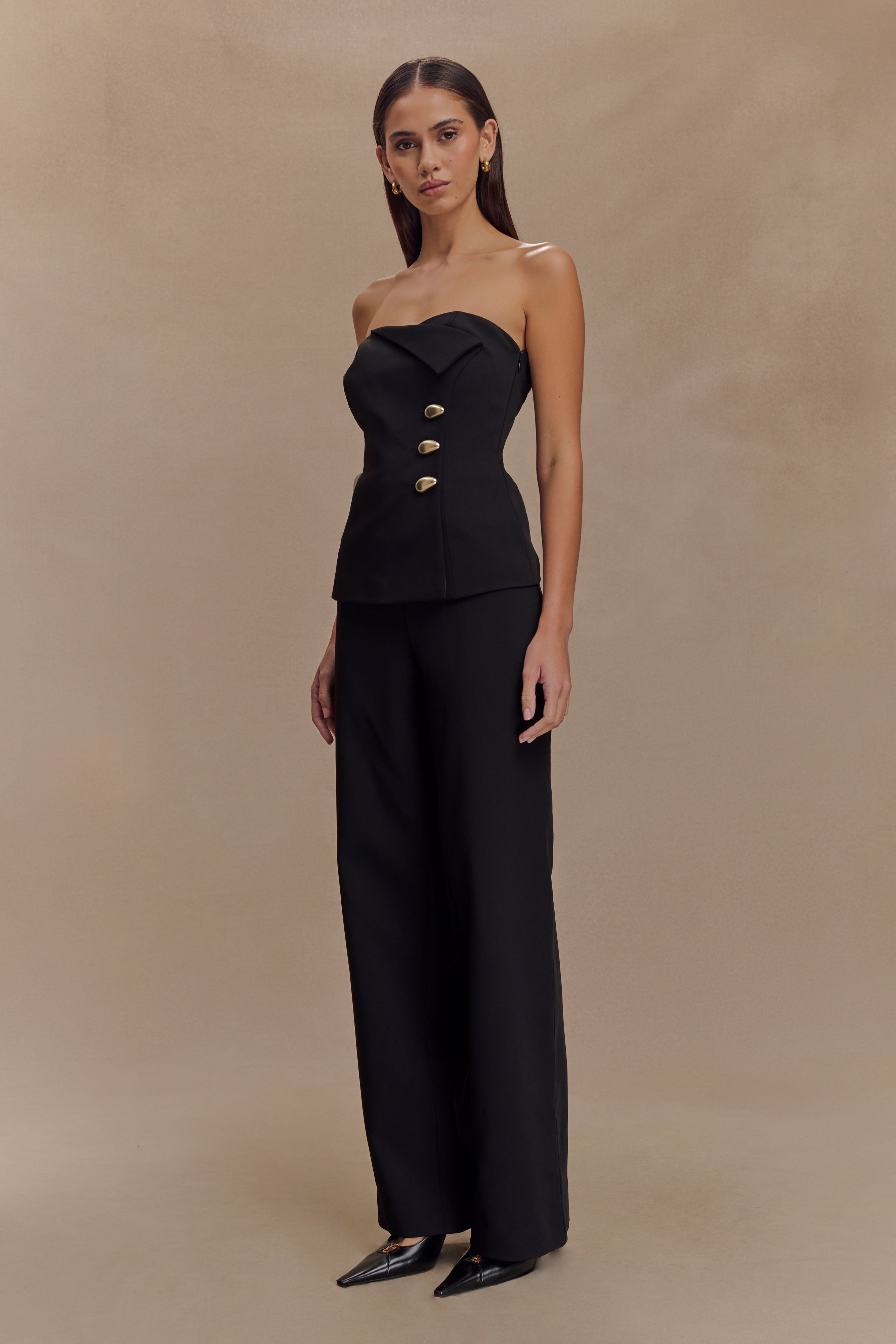 Lindie Straight Leg Suiting Pants - Black