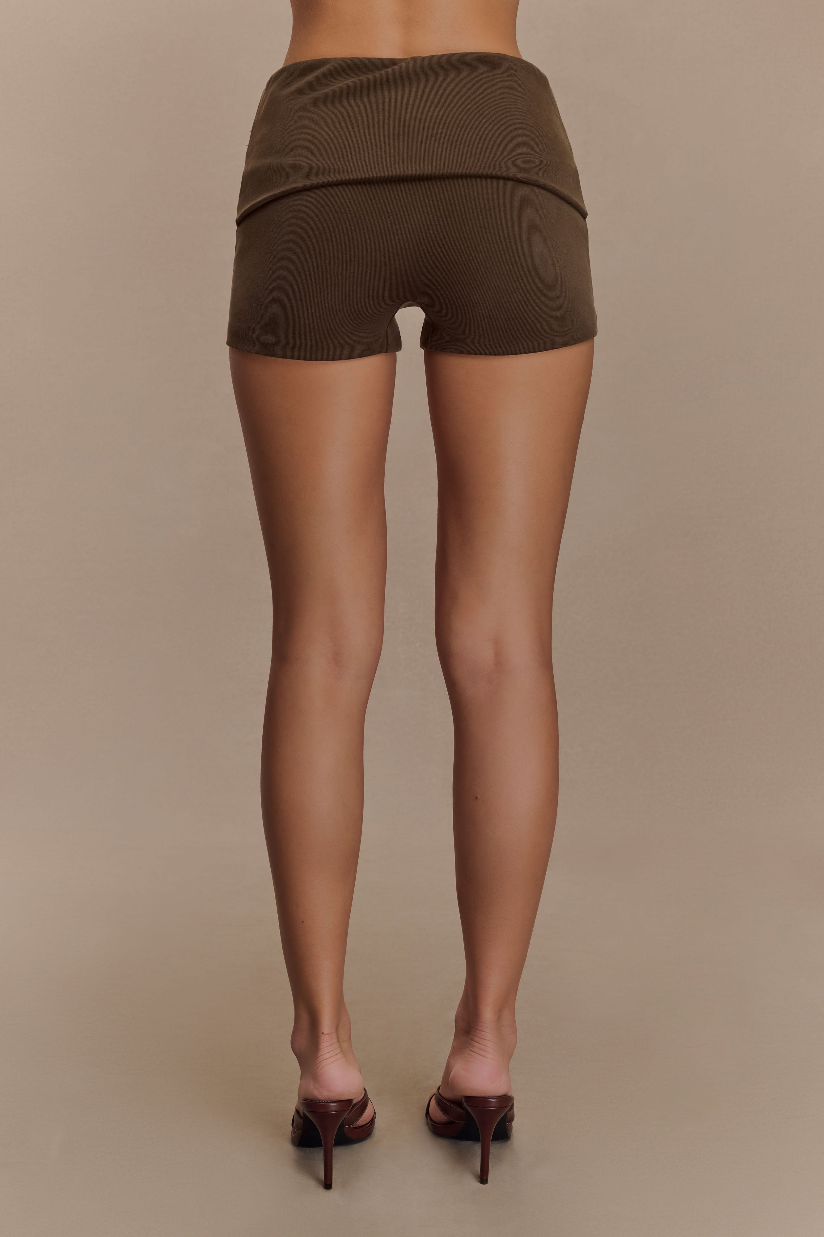 Birdie Fold Over Shorts - Chocolate