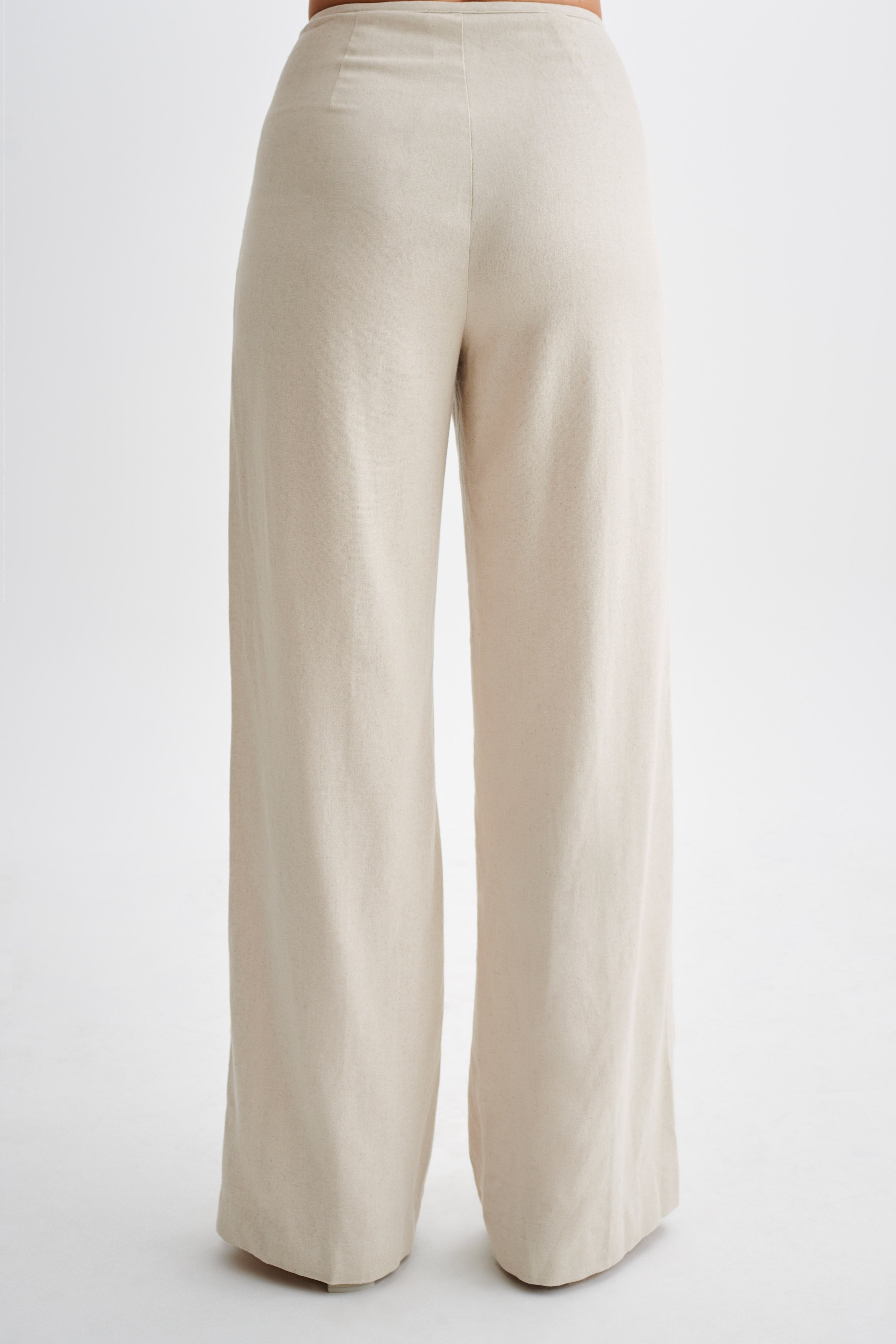 Adrina Straight Leg Linen Pant - Natural