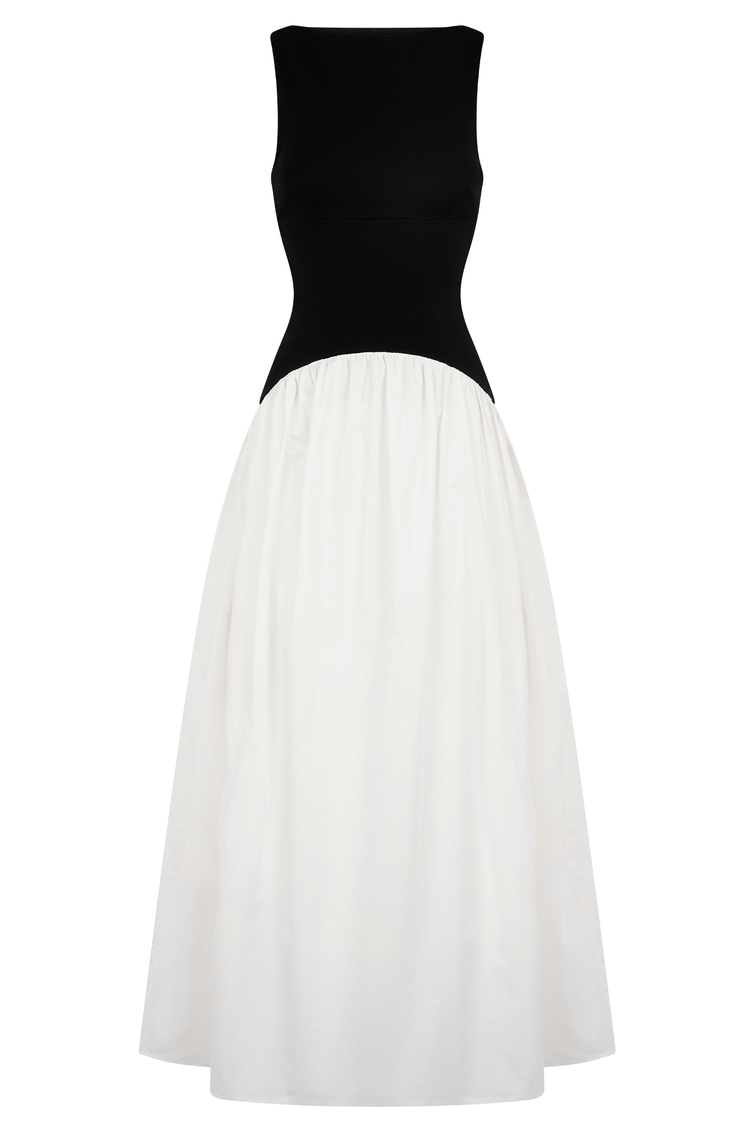 Acacia Contrast Sleeveless Maxi Dress - Black/White