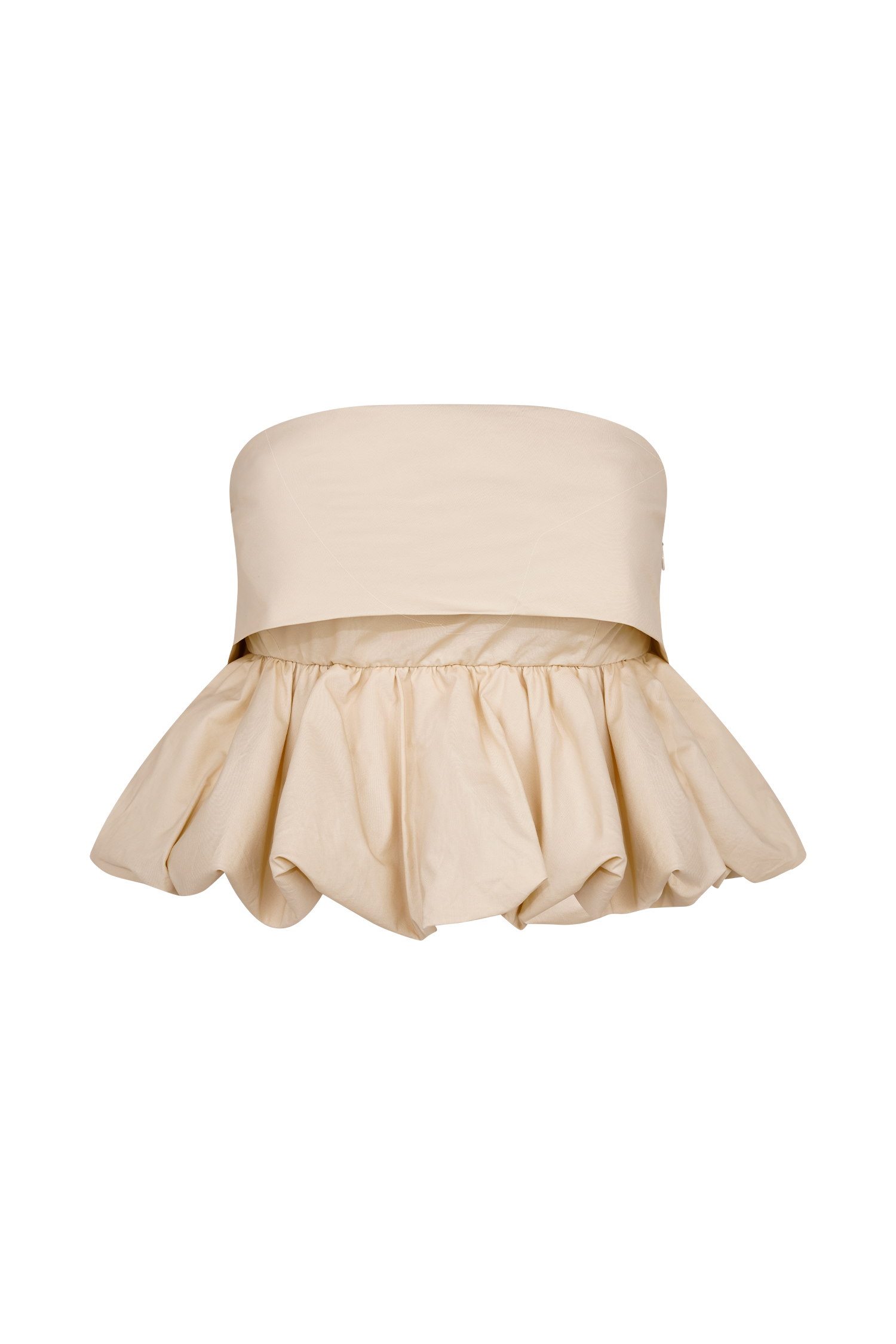 Amirah Strapless Bubble Crop Top - Nude