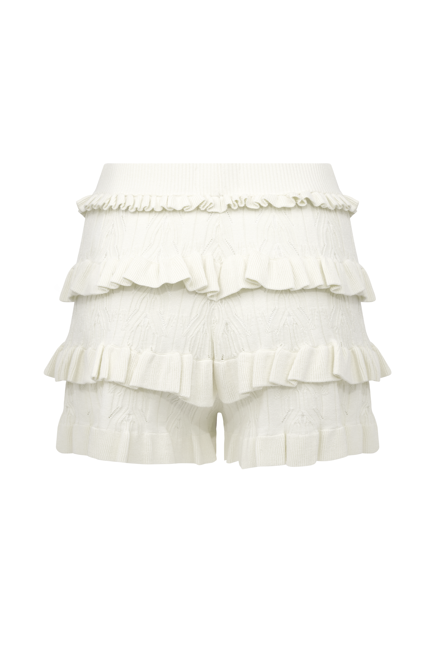 Amy Pointelle Knit Frill Bloomers - Ivory
