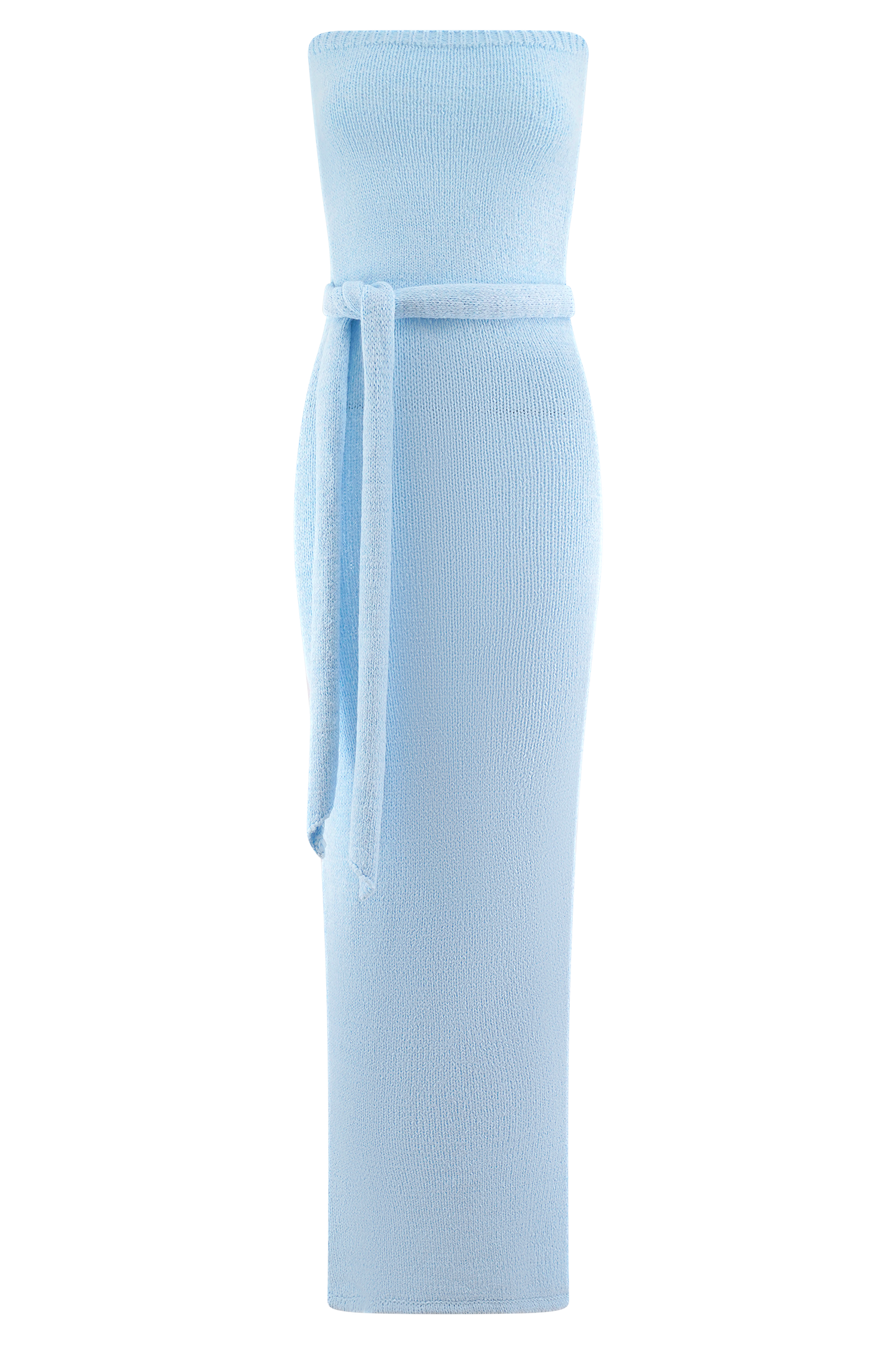 Andrea Strapless Knit Maxi Dress - Light Blue