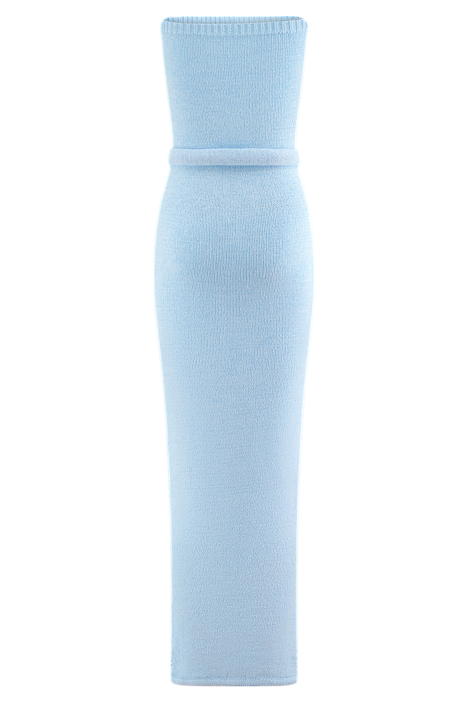 Andrea Strapless Knit Maxi Dress - Light Blue