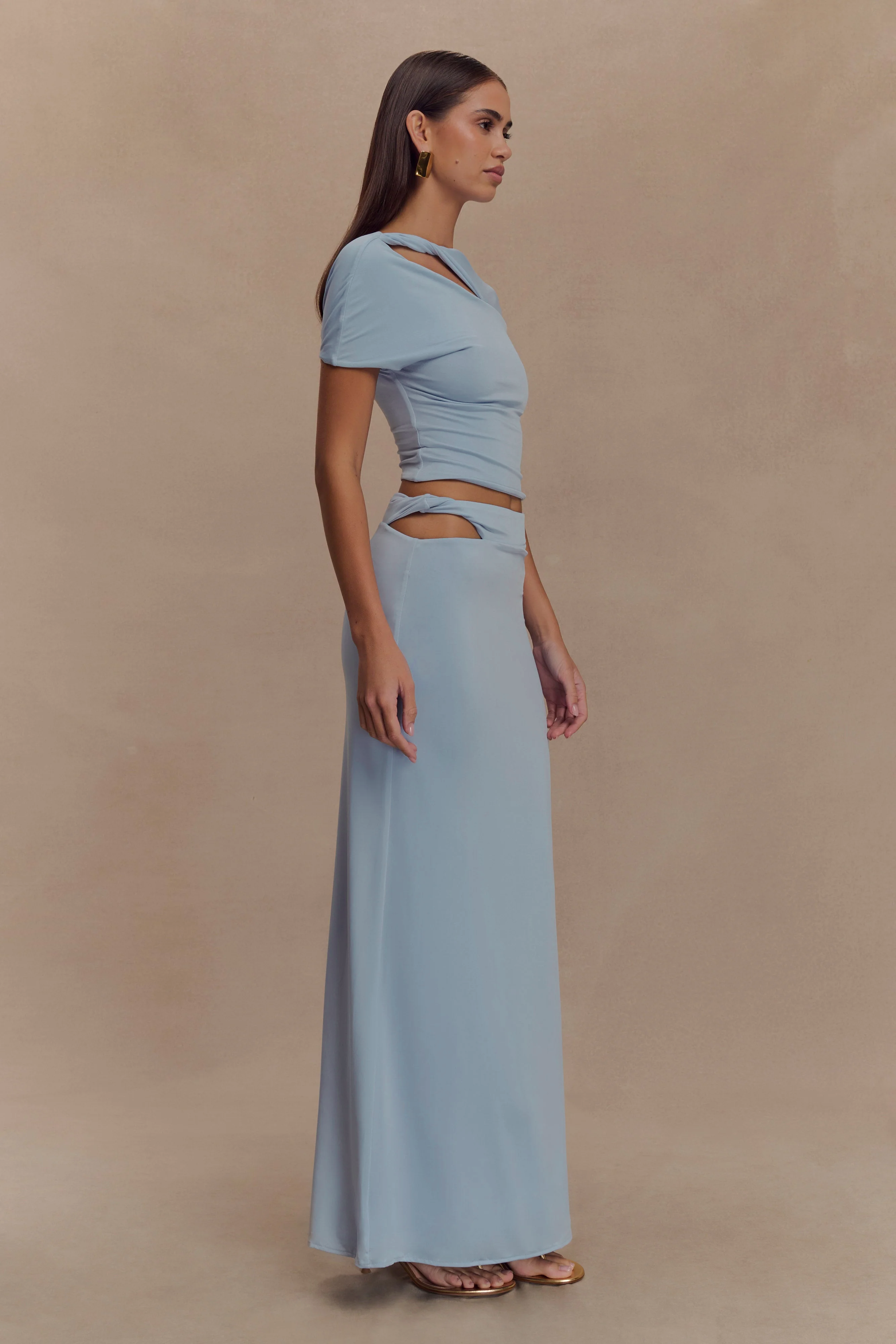 Haven Slinky Twist Top - Pale Blue