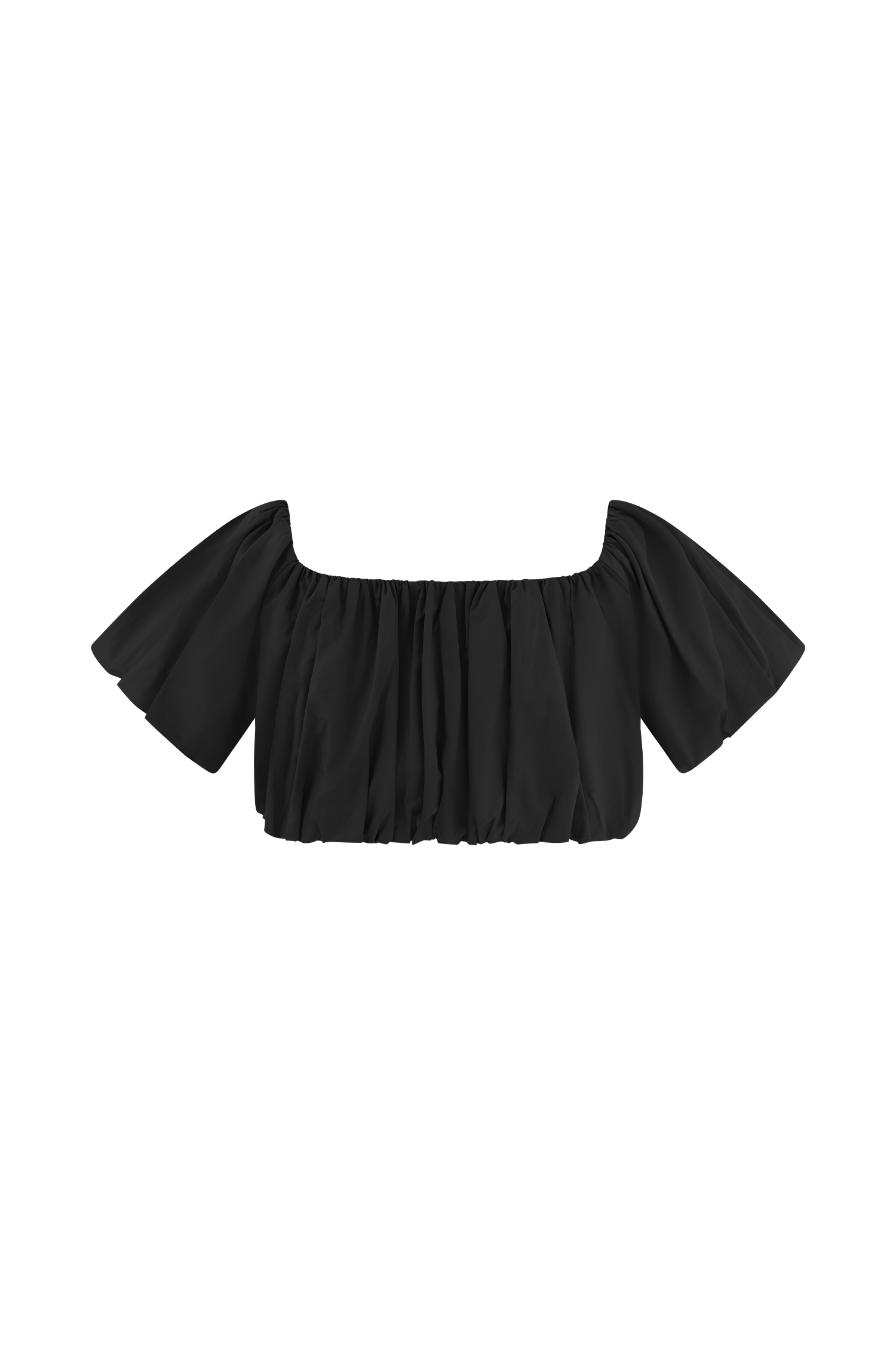 Autumn Off Shoulder Bubble Top - Black
