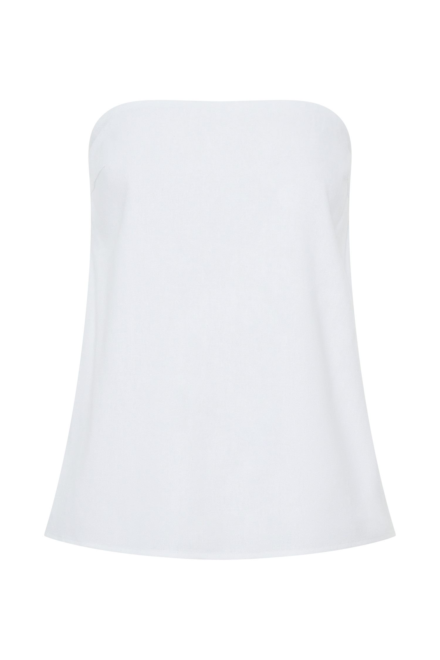Luisa Strapless Linen Top - White