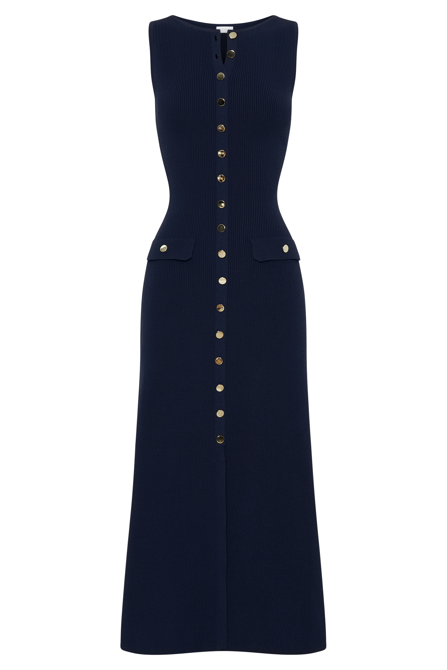 Sawyer Sleeveless Buttoned Maxi Dress - Navy