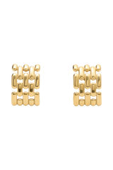 Denise Cross Hatch Earrings - Gold