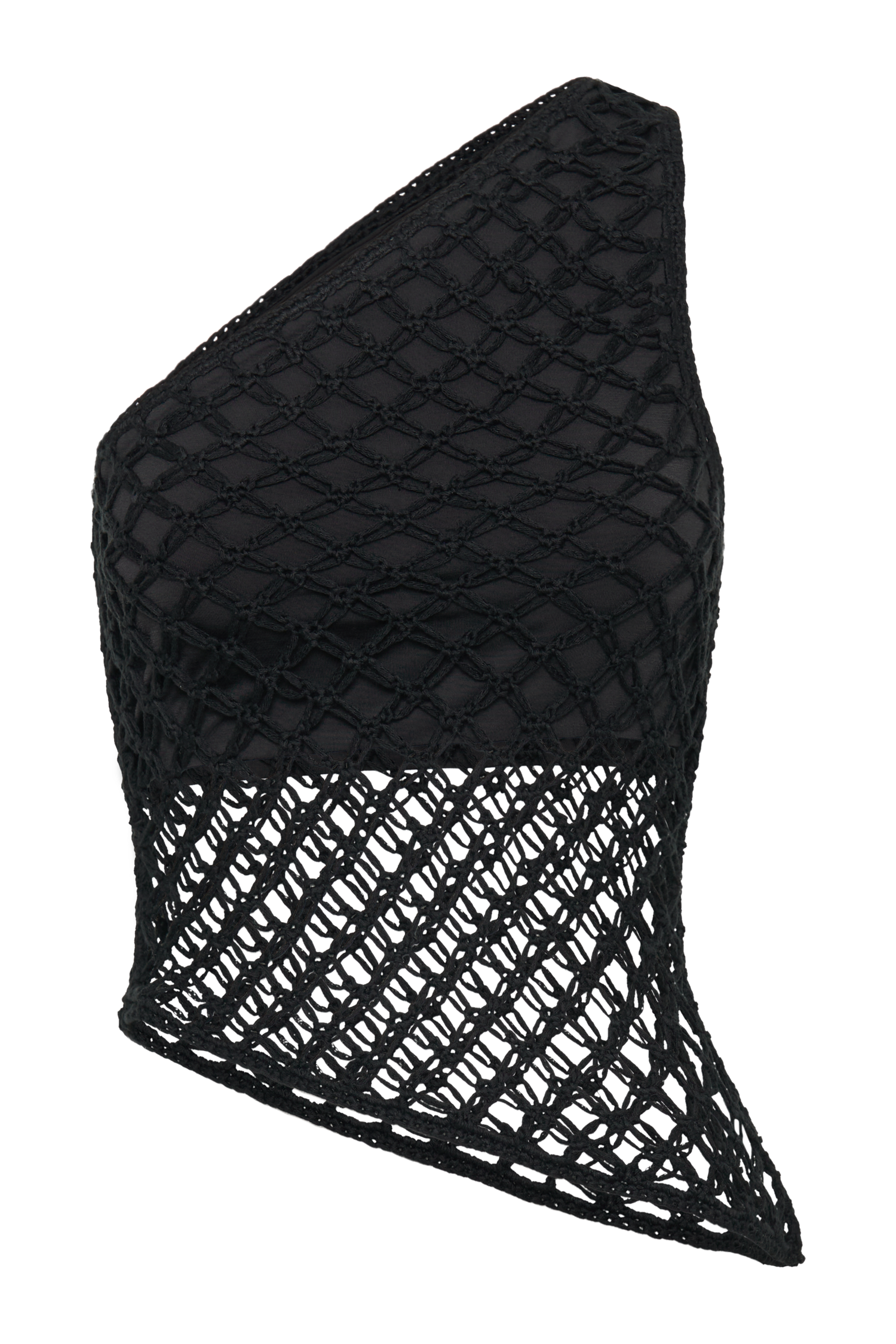 Braelyn Knit One Shoulder Top - Black