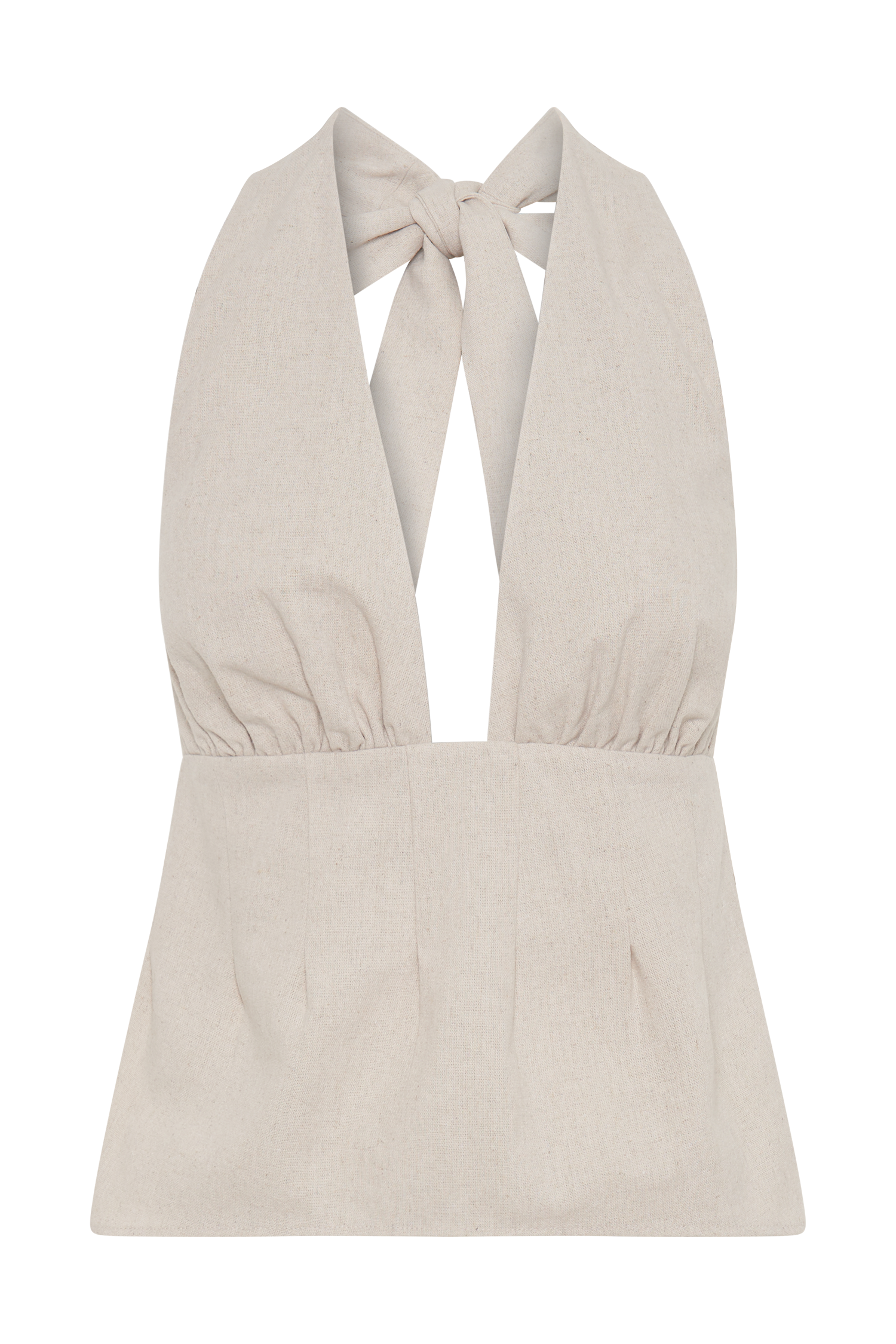 Delfina Linen Halter Top - Natural