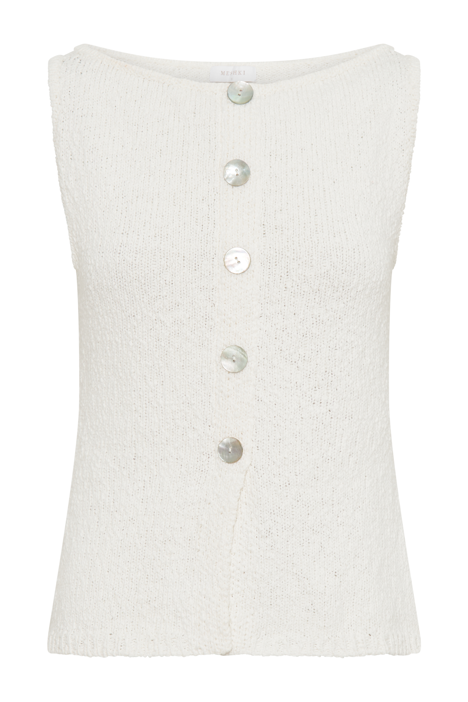 Mackie Boucle Longline Vest - White