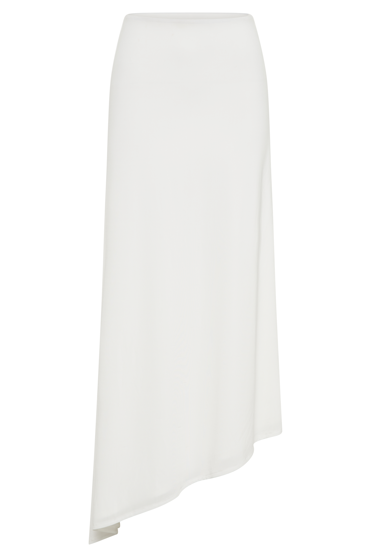 Bea Asymmetrical Slinky Maxi Skirt - White