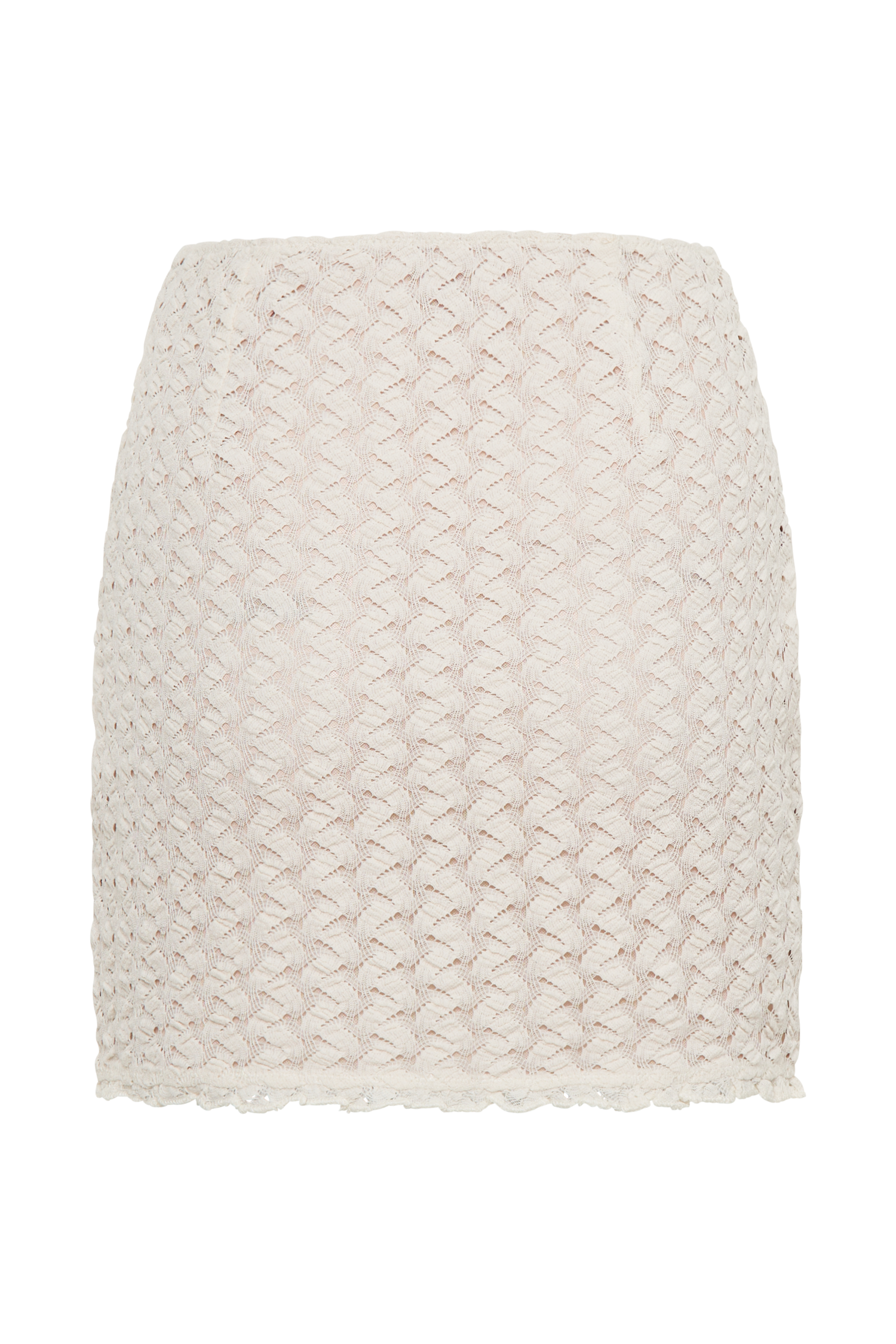 Morgan Mesh And Lace Mini Skirt - Ivory