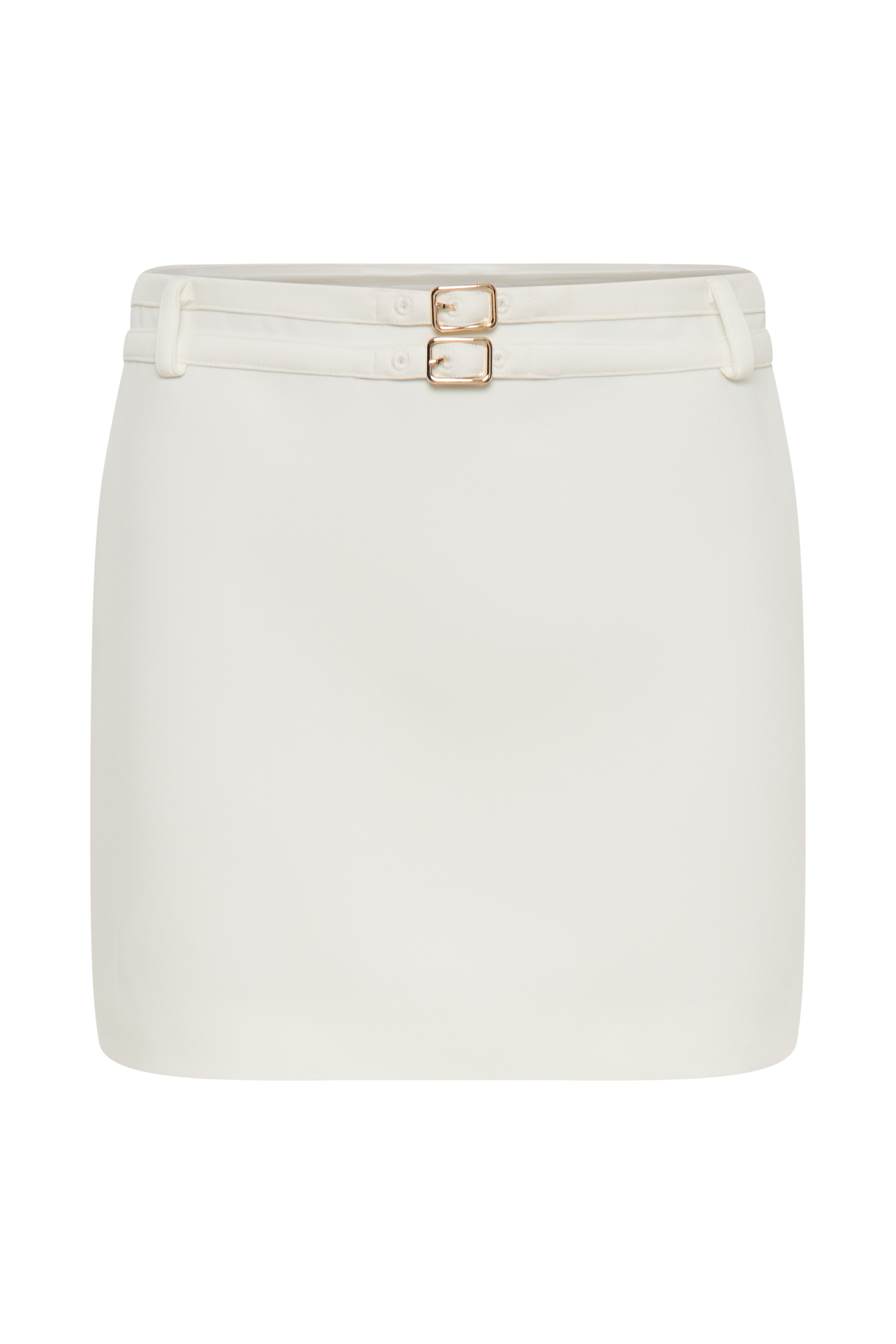 Letitia Suiting Mini Skirt With Buckle - Ivory