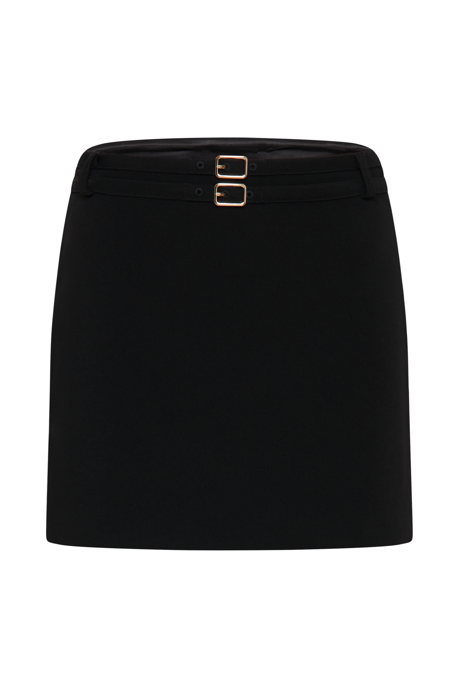 Letitia Suiting Mini Skirt With Buckle - Black